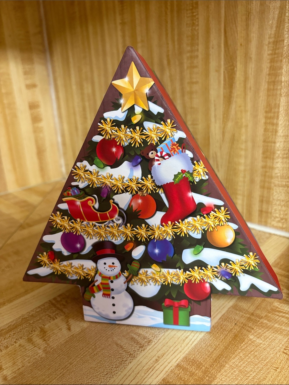 Festive Triangle Gift Boxes Set - Multi-Color Christmas Tree Design - Picture 2 of 3